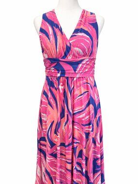 Lilly Pulitzer Sloane Midi Dress - Bomber Blue Plume Bloom - L
